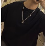 Louis Vuitton Rockabilly punk thai silver vintage silver necklace for couples with 60cm adjustable length