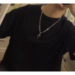 Louis Vuitton Rockabilly punk thai silver vintage silver necklace for couples with 60cm adjustable length