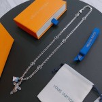 Louis Vuitton Rockabilly punk thai silver vintage silver necklace for couples with 60cm adjustable length