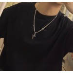 Louis Vuitton Rockabilly punk thai silver vintage silver necklace for couples with 60cm adjustable length