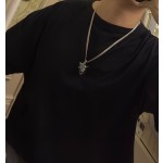 Louis Vuitton Rockabilly punk thai silver vintage silver necklace for couples with 60cm adjustable length