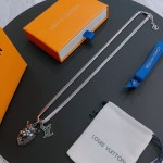 Louis Vuitton Rockabilly punk thai silver vintage silver necklace for couples with 60cm adjustable length