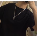 Louis Vuitton Rockabilly punk thai silver vintage silver necklace for couples with 60cm adjustable length