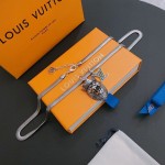 Louis Vuitton Rockabilly punk thai silver vintage silver necklace for couples with 60cm adjustable length