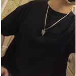 Louis Vuitton Rockabilly punk thai silver vintage silver necklace for couples with 60cm adjustable length