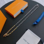 Louis Vuitton Rockabilly punk thai silver vintage silver necklace for couples with 60cm adjustable length
