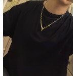 Louis Vuitton Rockabilly punk thai silver vintage silver necklace for couples with 60cm adjustable length