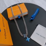 Louis Vuitton Rockabilly punk thai silver vintage silver necklace for couples with 60cm adjustable length