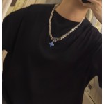 Louis Vuitton Rockabilly punk thai silver vintage silver necklace for couples with 60cm adjustable length