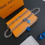 Louis Vuitton Rockabilly punk thai silver vintage silver necklace for couples with 60cm adjustable length