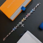 Louis Vuitton Cuban Chain Collection Vintage Silver Bracelet Couple's version 22cm20cm18cm changeable length