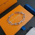 Louis Vuitton Cuban Chain Collection Vintage Silver Bracelet Couple's version 22cm20cm18cm changeable length
