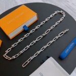 Louis Vuitton Cuban Chain Collection Vintage Silver Bracelet Couple's version 22cm20cm18cm changeable length