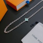 Louis Vuitton Rockabilly punk thai silver vintage silver necklace for couples with 60cm adjustable length