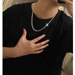 Louis Vuitton Rockabilly punk thai silver vintage silver necklace for couples with 60cm adjustable length