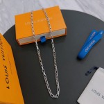 Louis Vuitton Rockabilly punk thai silver vintage silver necklace for couples with 60cm adjustable length