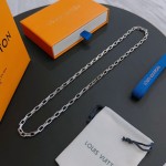 Louis Vuitton Rockabilly punk thai silver vintage silver necklace for couples with 60cm adjustable length