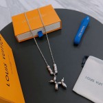 Louis Vuitton Rockabilly punk thai silver vintage silver necklace for couples with 60cm adjustable length