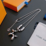 Louis Vuitton Rockabilly punk thai silver vintage silver necklace for couples with 60cm adjustable length