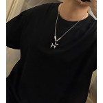 Louis Vuitton Rockabilly punk thai silver vintage silver necklace for couples with 60cm adjustable length