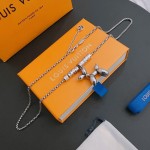 Louis Vuitton Rockabilly punk thai silver vintage silver necklace for couples with 60cm adjustable length