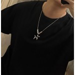 Louis Vuitton Rockabilly punk thai silver vintage silver necklace for couples with 60cm adjustable length