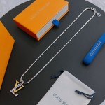 Louis Vuitton Rockabilly punk thai silver vintage silver necklace for couples with 60cm adjustable length