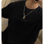 Louis Vuitton Rockabilly punk thai silver vintage silver necklace for couples with 60cm adjustable length