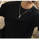 Louis Vuitton Rockabilly punk thai silver vintage silver necklace for couples with 60cm adjustable length