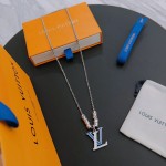 Louis Vuitton Rockabilly punk thai silver vintage silver necklace for couples with 60cm adjustable length