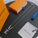 Louis Vuitton Rockabilly punk thai silver vintage silver necklace for couples with 60cm adjustable length
