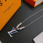 Louis Vuitton Rockabilly punk thai silver vintage silver necklace for couples with 60cm adjustable length