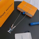 Louis Vuitton Rockabilly punk thai silver vintage silver necklace for couples with 60cm adjustable length