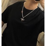 Louis Vuitton Rockabilly punk thai silver vintage silver necklace for couples with 60cm adjustable length