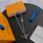 Louis Vuitton Rockabilly punk thai silver vintage silver necklace for couples with 60cm adjustable length
