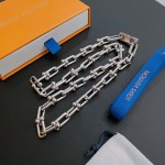 Louis Vuitton Rockabilly punk thai silver vintage silver necklace for couples with 60cm adjustable length