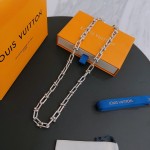 Louis Vuitton Rockabilly punk thai silver vintage silver necklace for couples with 60cm adjustable length