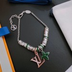 Louis Vuitton Cuban Chain Collection Vintage Silver Bracelet Couple's version 22cm20cm18cm changeable length