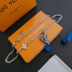 Louis Vuitton Rockabilly punk thai silver vintage silver necklace for couples with 60cm adjustable length