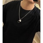 Louis Vuitton Rockabilly punk thai silver vintage silver necklace for couples with 60cm adjustable length