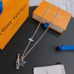 Louis Vuitton Rockabilly punk thai silver vintage silver necklace for couples with 60cm adjustable length