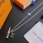 Louis Vuitton Rockabilly punk thai silver vintage silver necklace for couples with 60cm adjustable length