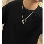 Louis Vuitton Rockabilly punk thai silver vintage silver necklace for couples with 60cm adjustable length