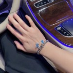 Louis Vuitton Cuban Chain Collection Vintage Silver Bracelet Couple's version 22cm20cm18cm changeable length