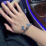 Louis Vuitton Cuban Chain Collection Vintage Silver Bracelet Couple's version 22cm20cm18cm changeable length