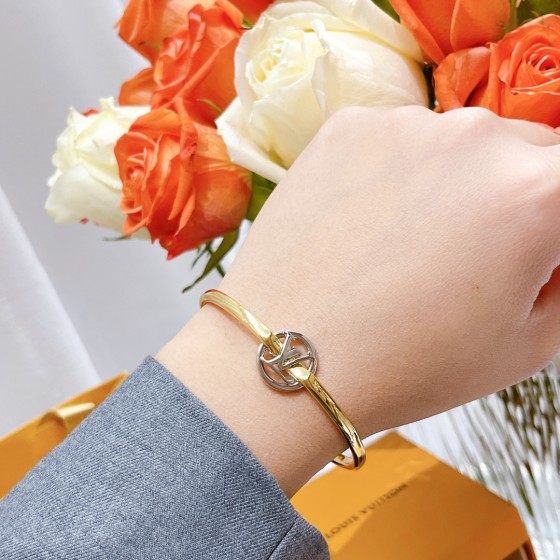 Louis Vuitton gold and silver two-tone monogram bracelet