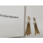 Saint Laurent YSL Tassel Chain Clause Ear Clap Stud Earrings