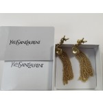 Saint Laurent YSL Tassel Chain Clause Ear Clap Stud Earrings
