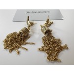 Saint Laurent YSL Tassel Chain Clause Ear Clap Stud Earrings