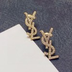 Saint Laurent YSL stud earrings with full diamonds